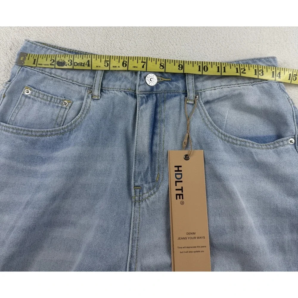 HDLTE Women's Small‎ Jeans High Rise Baggy Wide Leg Boyfriend Y2K Denim-NWT